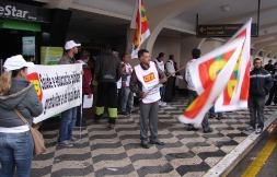 Protesto da CTB no aeroporto de Congonhas 02/07/2013