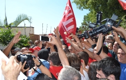 Diretoria do Sindicato se reúne em ato político em frente ao Instituto Lula 07/08/2015
